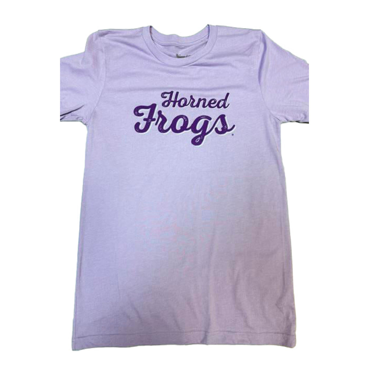 TCU Horned Frogs Women's Crew T-Shirt — Lavender Script