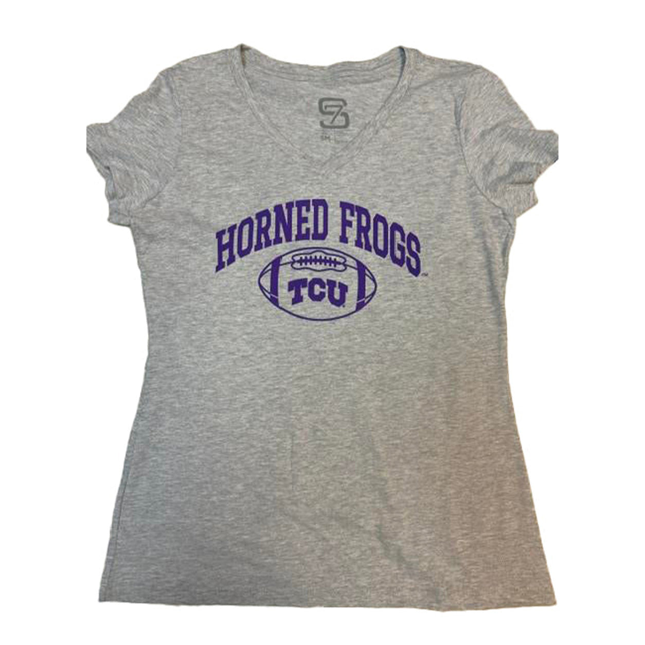 TCU Horned Frogs Women's V-Neck T-Shirt — Heather Grey
